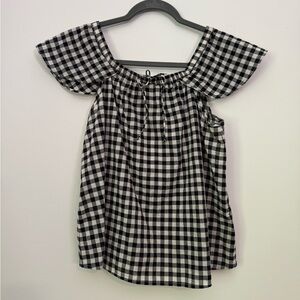 J.‎ Crew Black and White Gingham Top